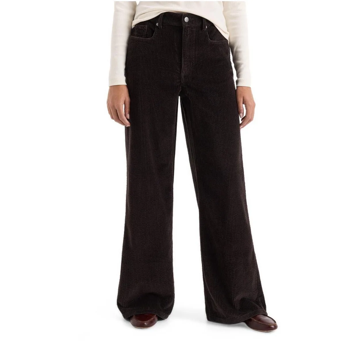 Organic Cotton Corduroy Wide-Leg Pants