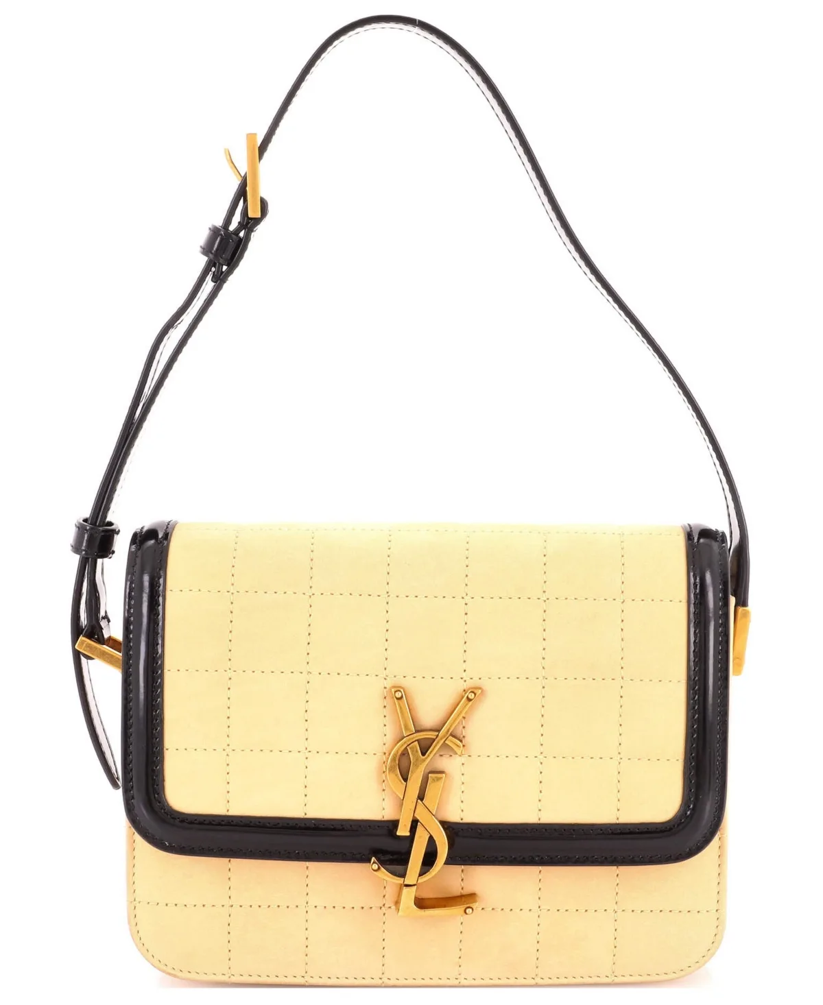 Pre-Owned Saint Laurent Small Solferino Bag Quilted Suede by Saint Laurent
