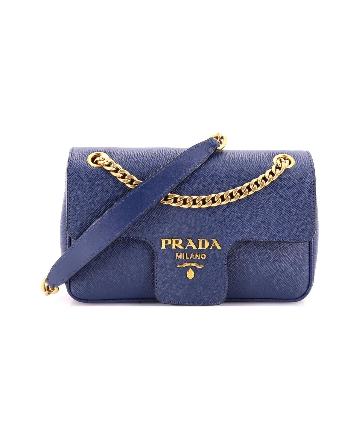 Pre-Owned Prada Small Pattina Flap Shoulder Bag Saffiano Leather by Prada