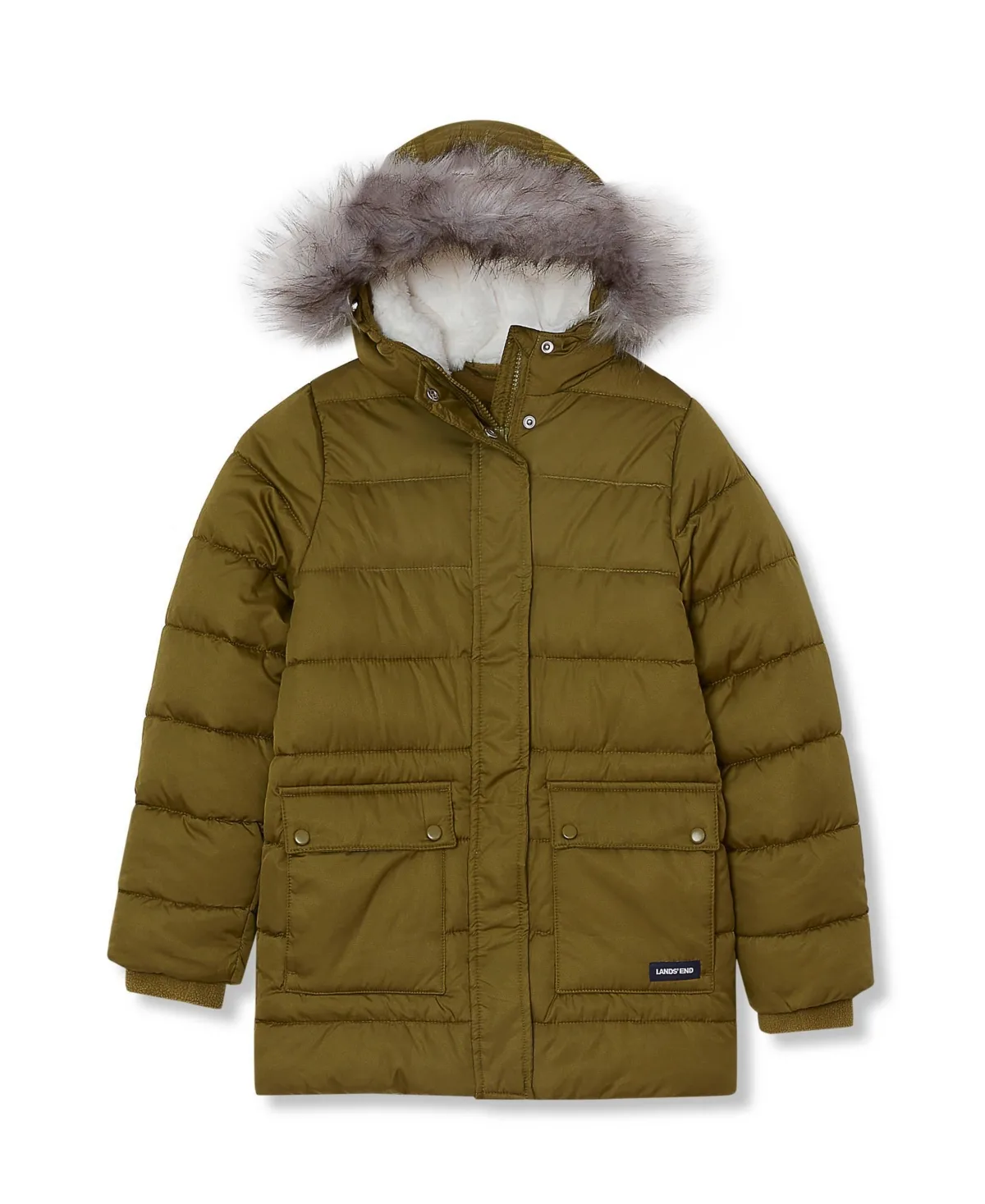 Water-Resistant Fleece-Lined Hooded Parka by Lands' End