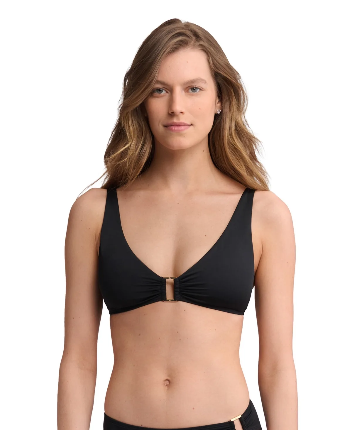 Lauren Ralph Lauren Beach Club Ring Over the Shoulder V-Neck Adjustable-Straps Bikini Bra by Ralph Lauren