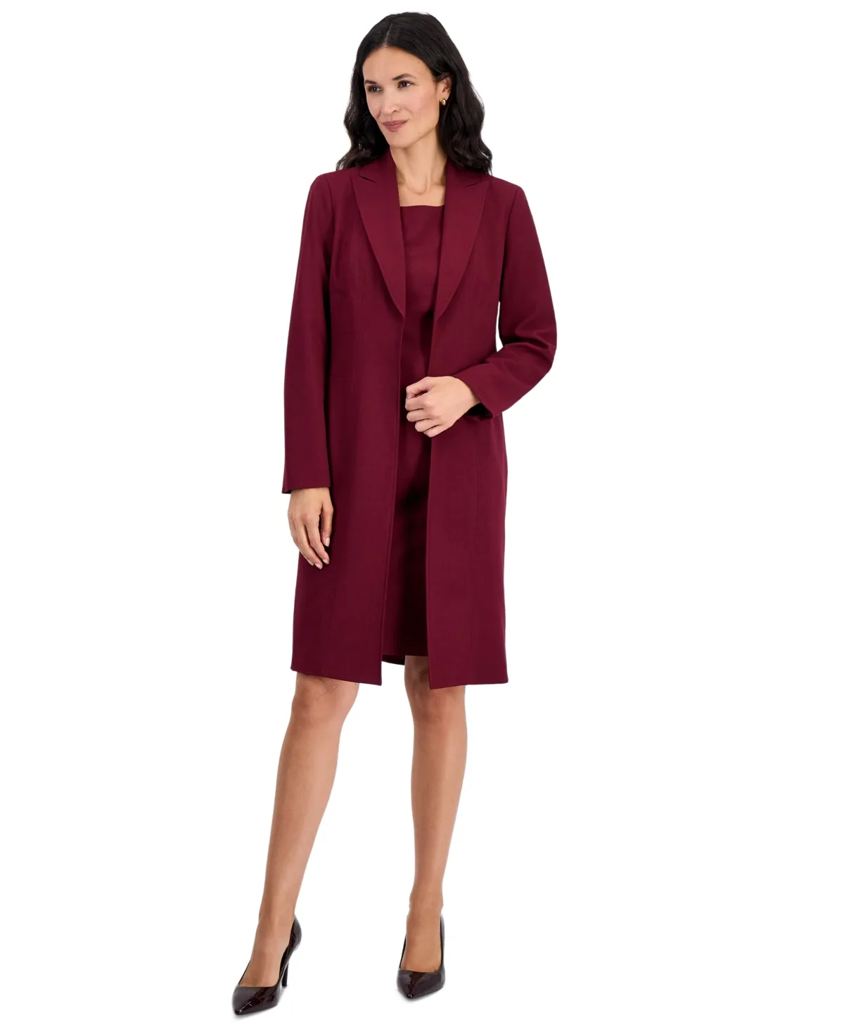 Peak Lapel Topper and Basic Sheath Dress Topper and Sheath Dress, 2-Piece Set by Le Suit