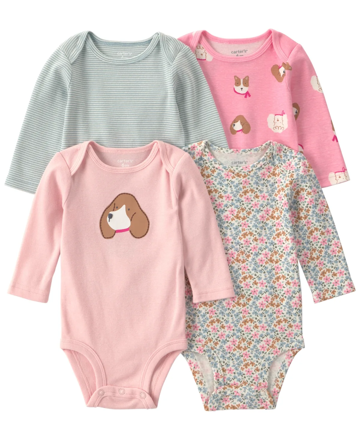 Long-Sleeve Dog Bodysuits, 4-Pack by Carter's
