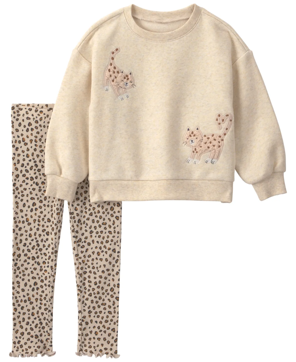 Leopard-Print Fleece Long-Sleeve Top and Pants, 2-Piece Set by Carter's