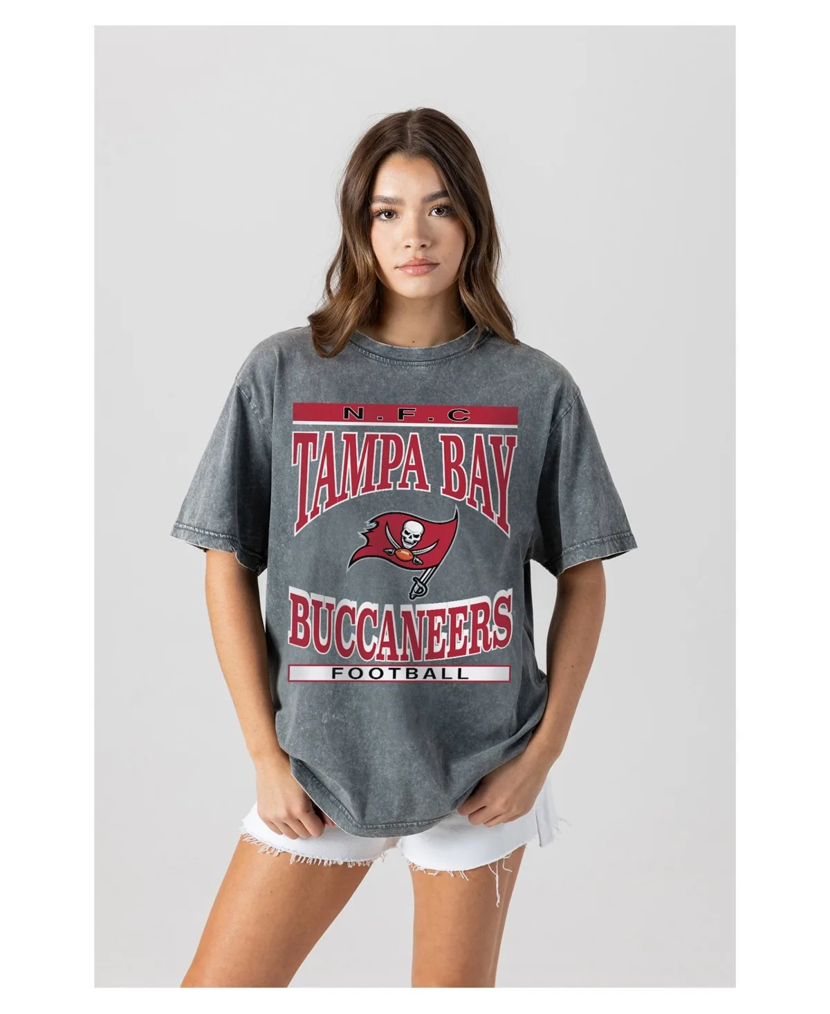 Tampa Bay Buccaneers Oversized Classic Grind Washed T-Shirt by Gameday Couture