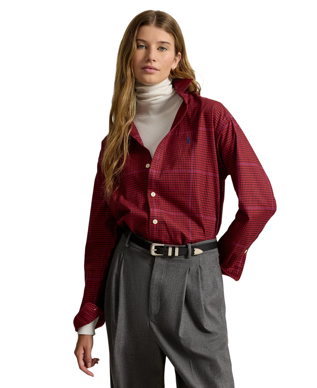 Plaid Cotton Twill Collared Button-Up Shirt by Polo Ralph Lauren