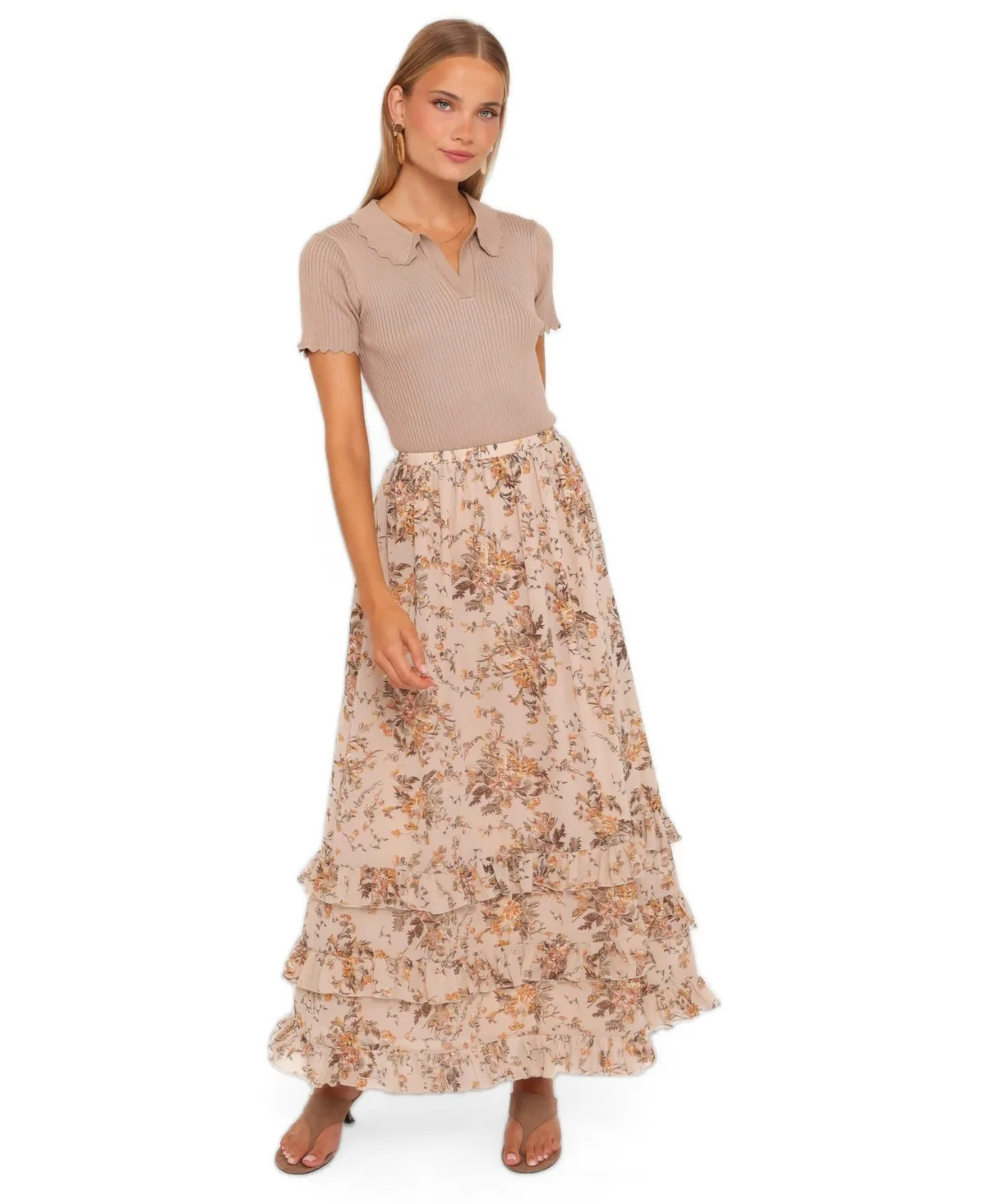 Kadie Floral-Print A-Line Maxi Skirt by Petal and Pup