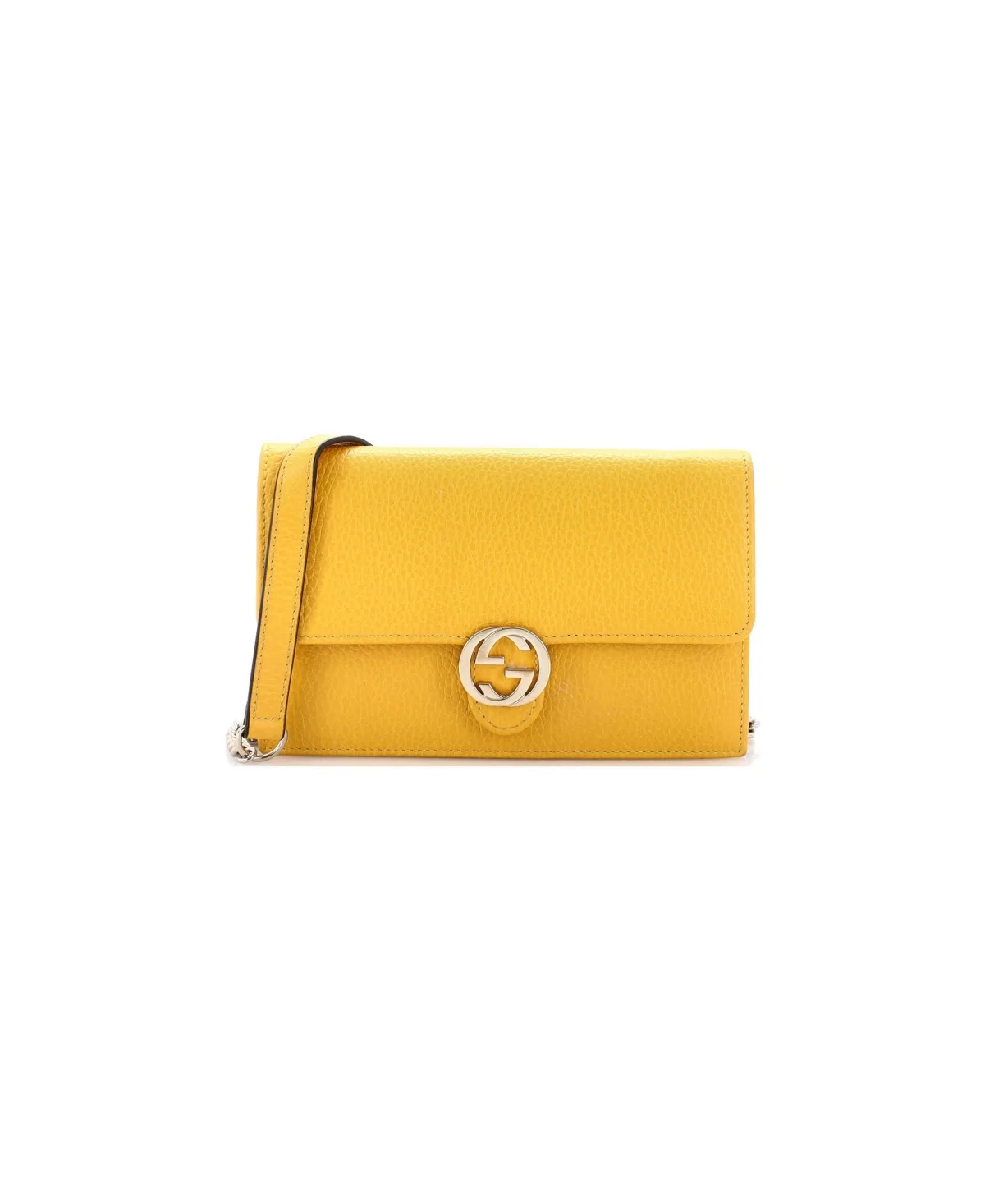 Pre-Owned Gucci Interlocking Wallet on Chain Leather by Gucci