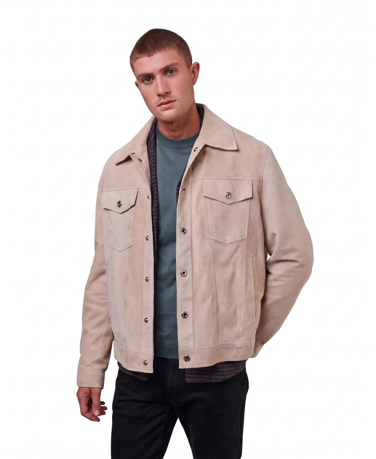 Furniq UK Utility Style Leather Jacket by Furniq UK
