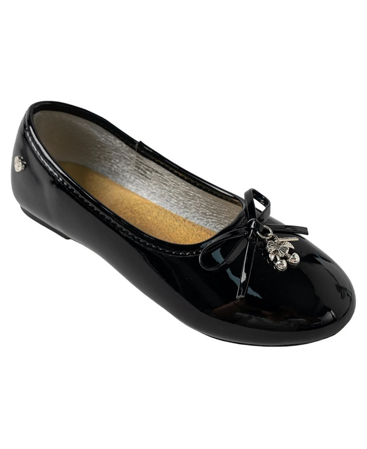 Bebe Ballet Flat with Bow and Hanging Charms by bebe