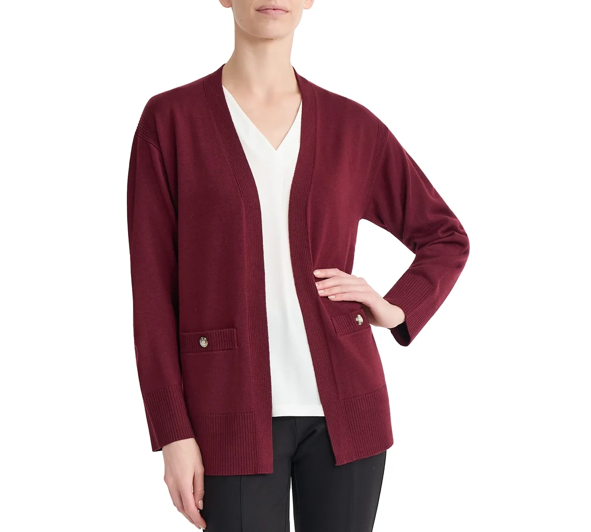 Jones New York Long-Sleeve Side Slit Cardigan