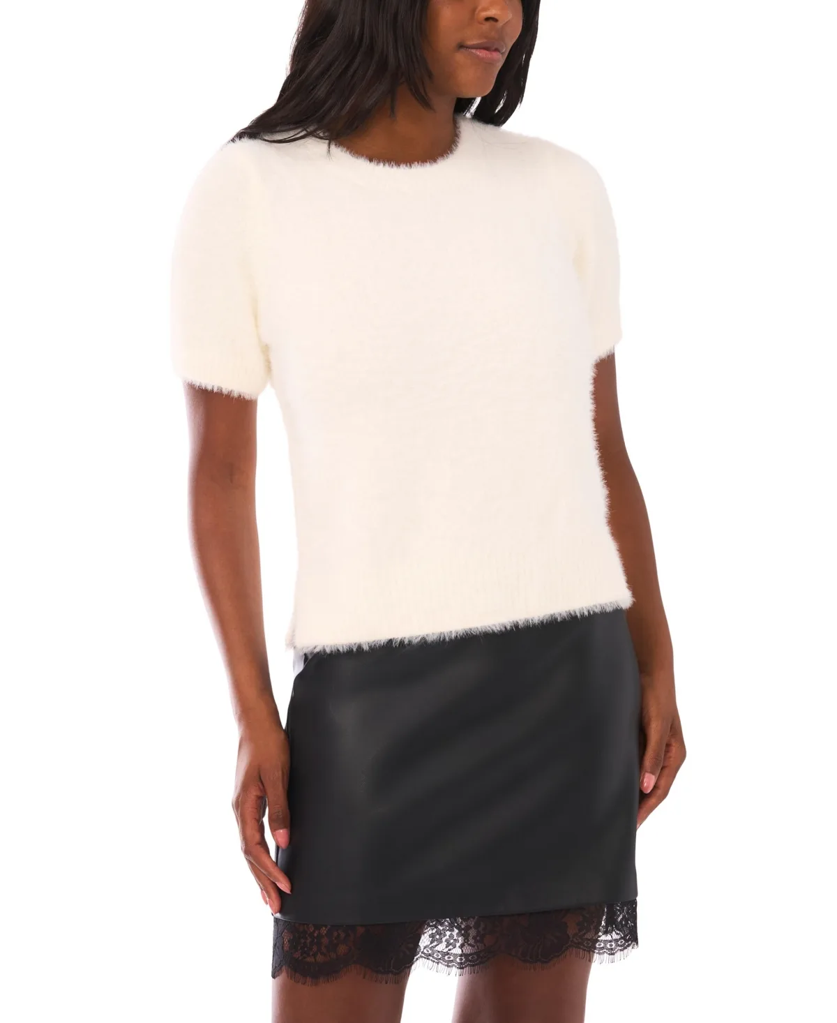 Short Sleeve Crew Neck Top by Vince Camuto