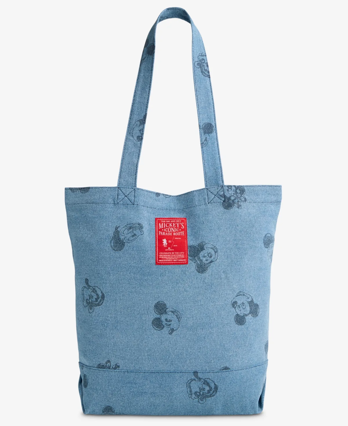 Disney x Macy's Mickey & Friends Parade Route Printed Denim Tote Bag by Disney