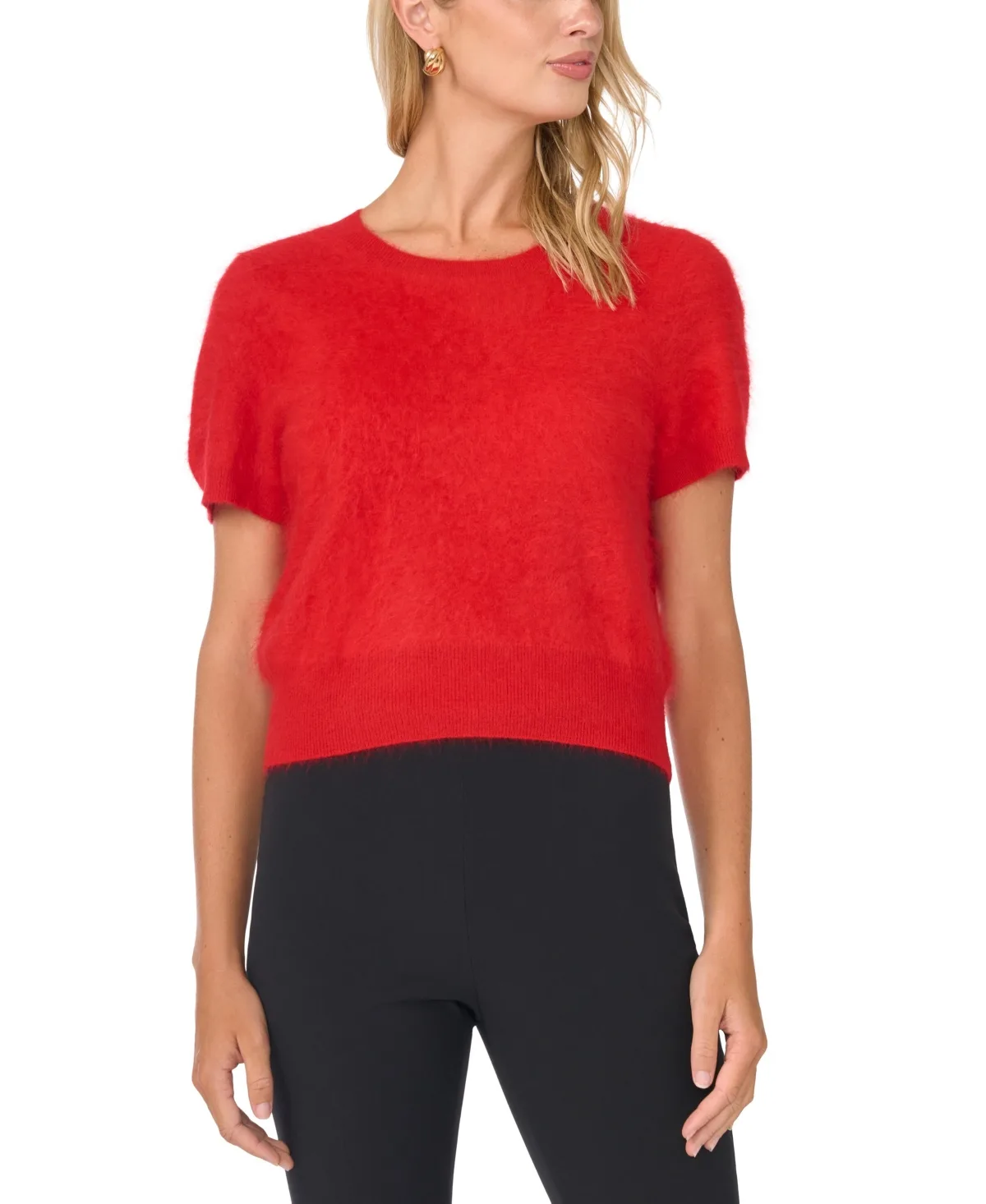 Short Sleeve Crew Neck Top by Vince Camuto
