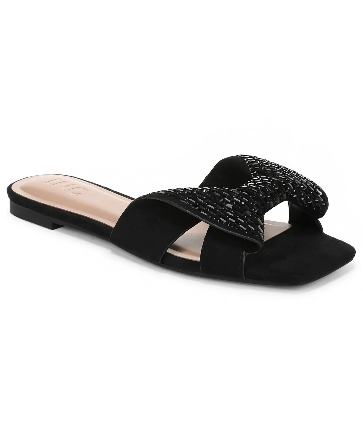 Pearlaa Square Toe Embellished Sandals