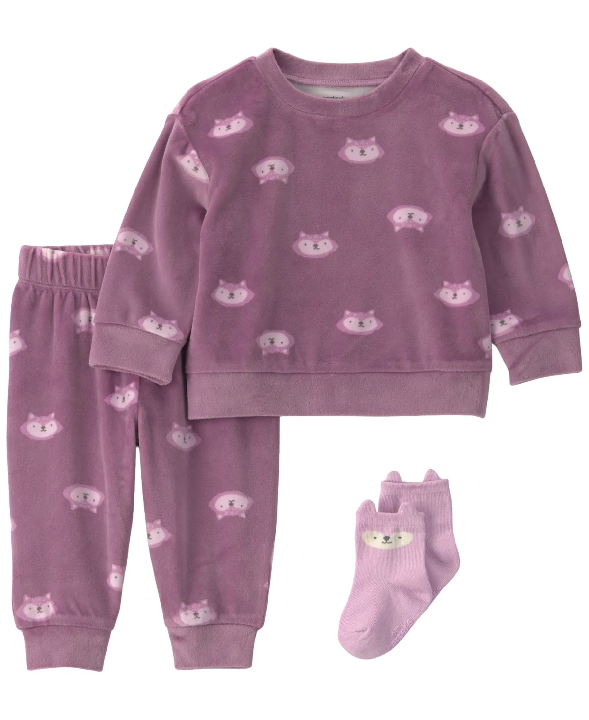 Fox Print Long-Sleeve Top and Pants, 3-Piece Set by Carter's