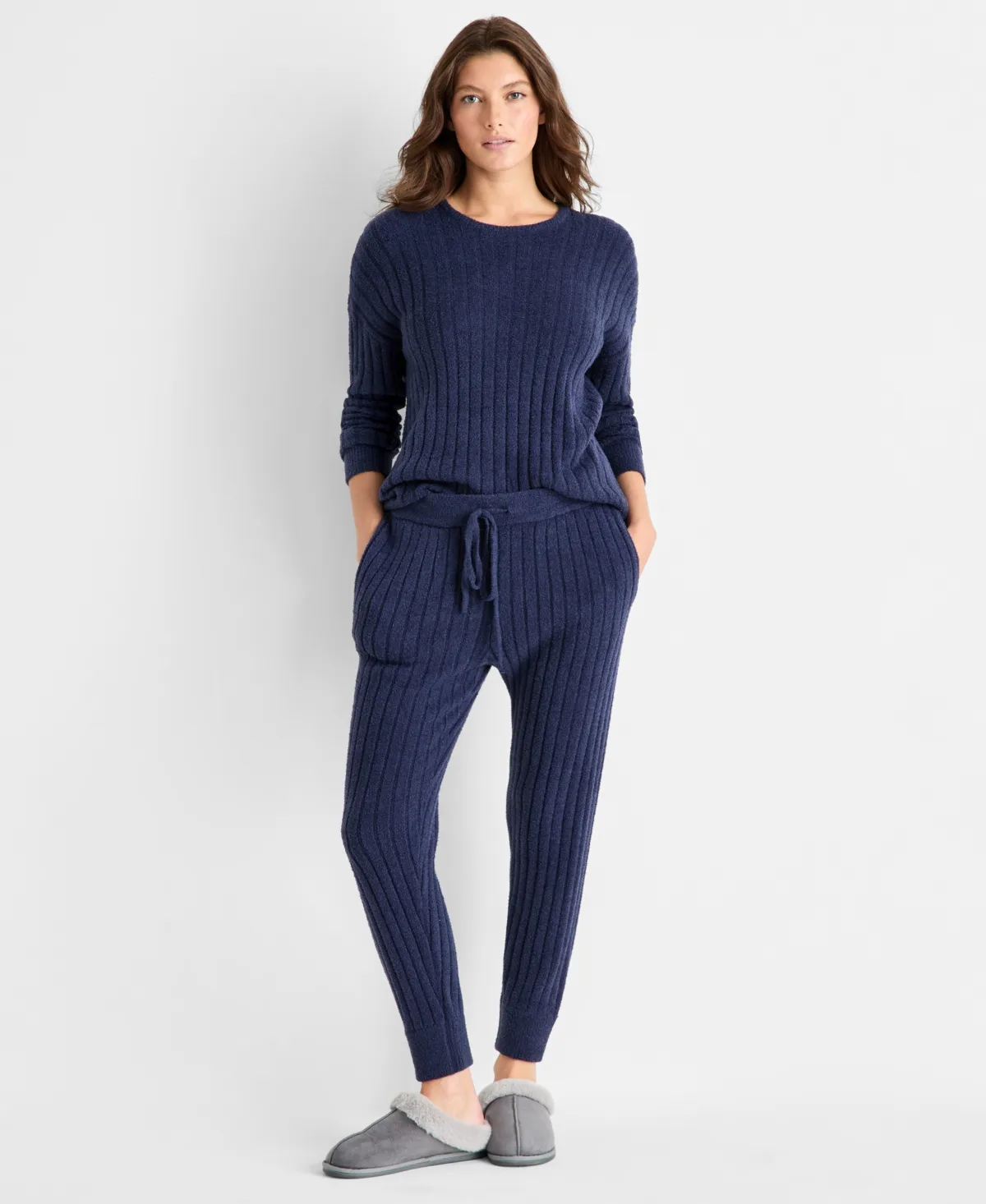 Chenille Crewneck and Jogger Sweater Set by State of Day