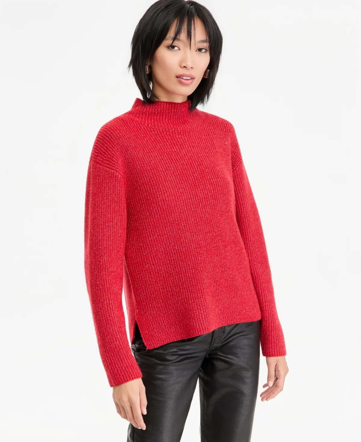 Mockneck Metallic Sweater by INC International Concepts
