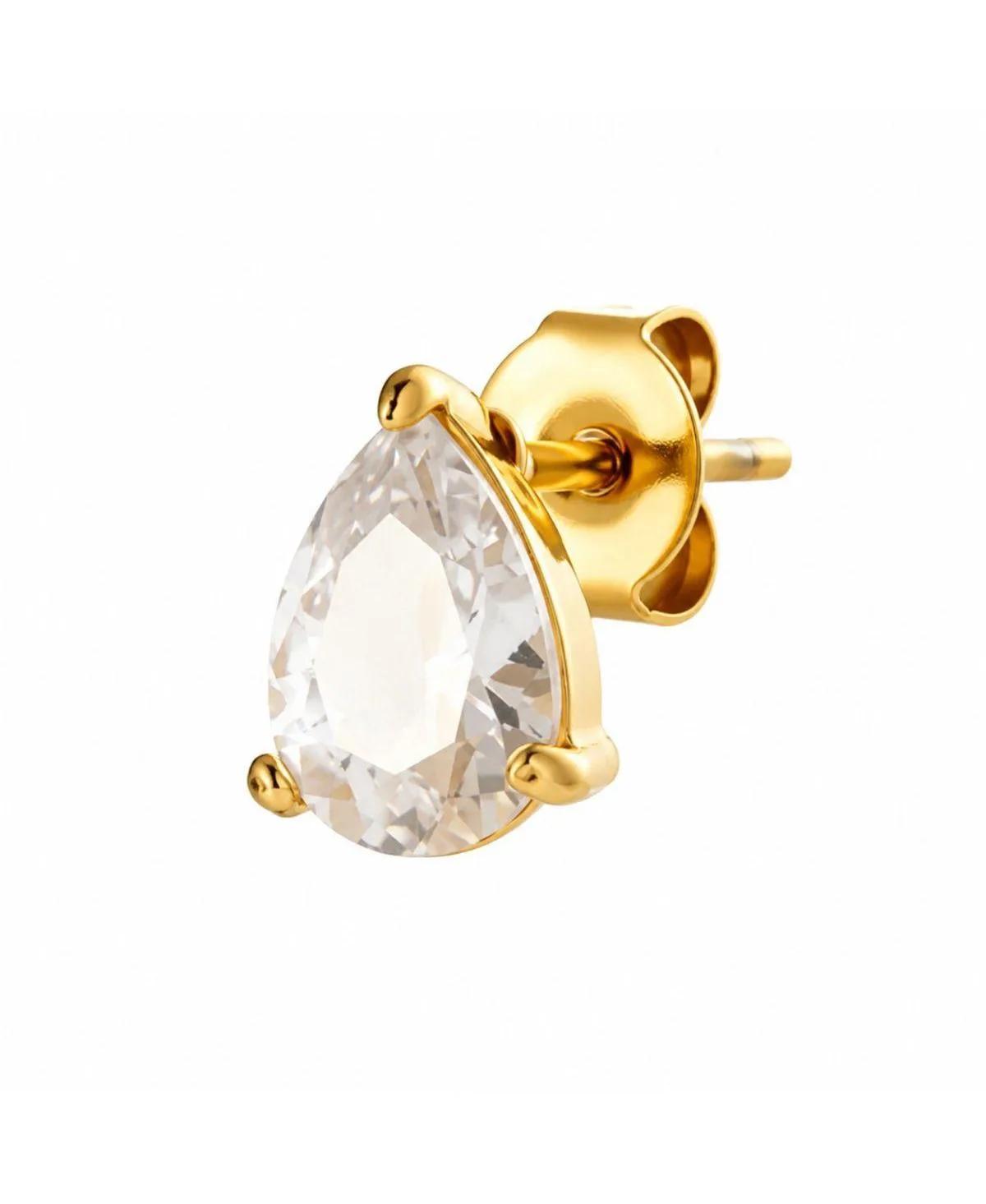 Cubic Zirconia Gold-Tone Pear-Cut Stud Earrings by Rebl Jewelry