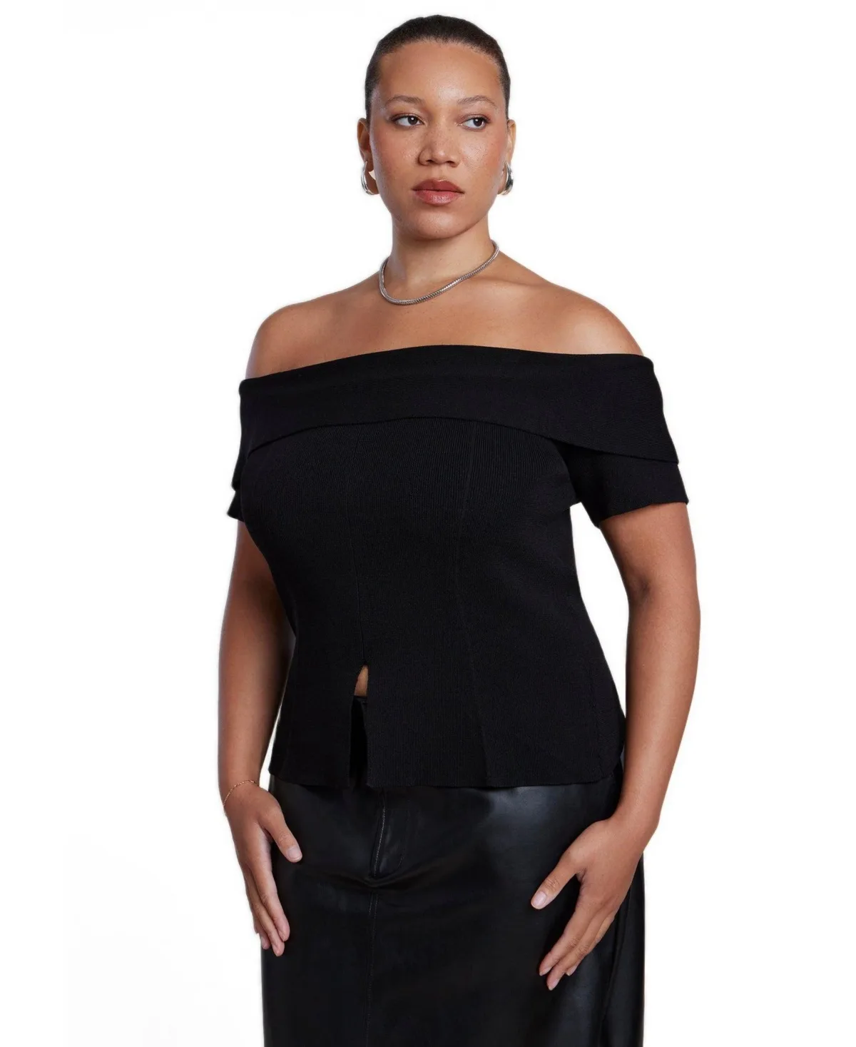 Off-the-Shoulder Short-Sleeve Sweater by Eloquii