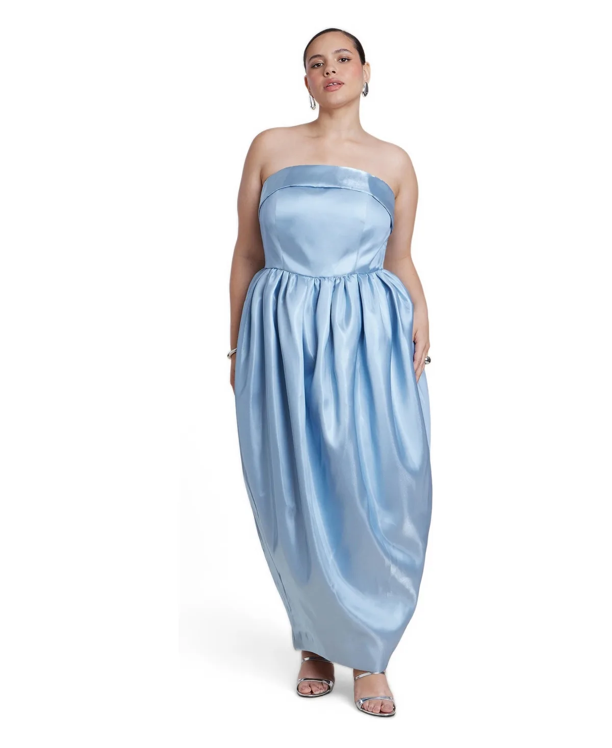 Strapless Satin Maxi Dress by Eloquii