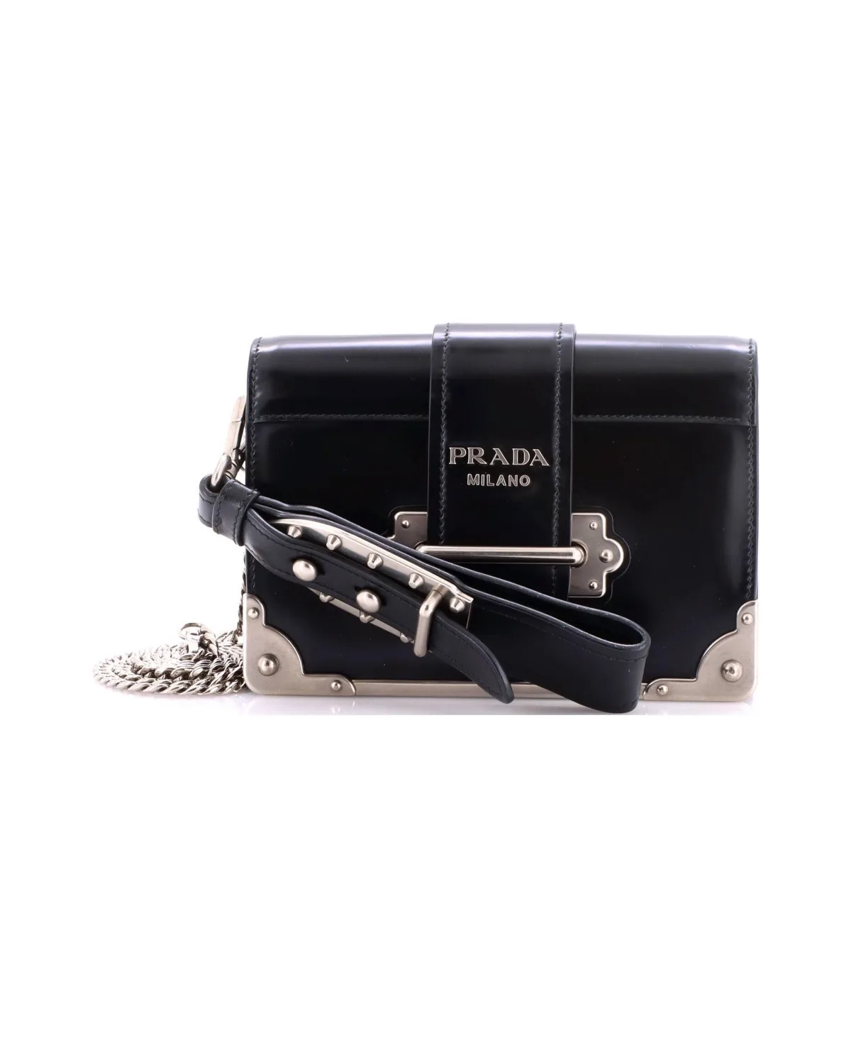 Pre-Owned Prada Small Cahier Chain Crossbody Bag City Calf