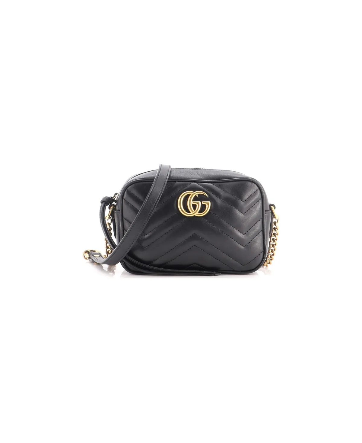 Pre-Owned Gucci Mini Gg Marmont Shoulder Bag Matelasse Leather by Gucci