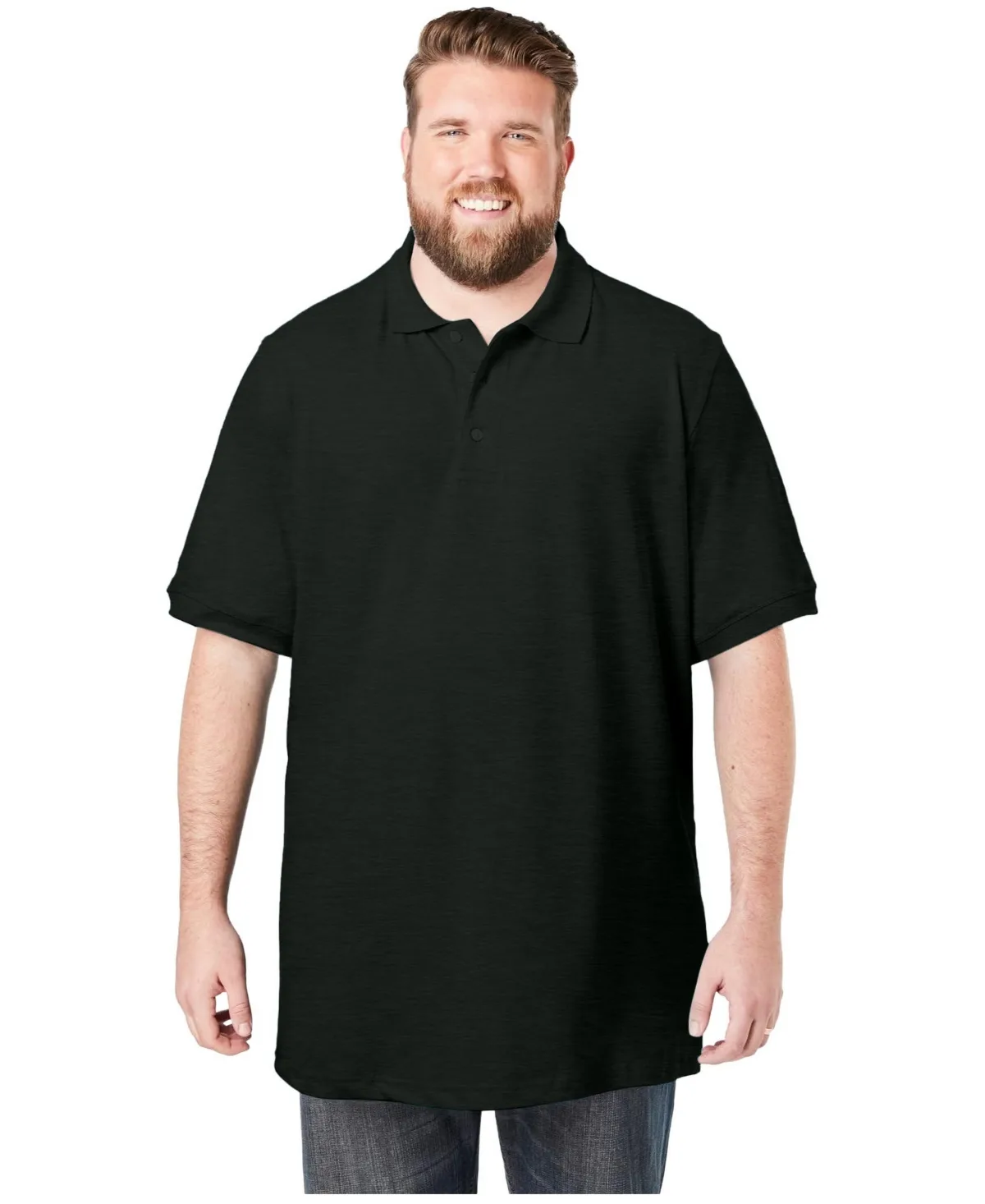 Longer-Length Shrink-Less Cotton Polo Shirt by Kingsize