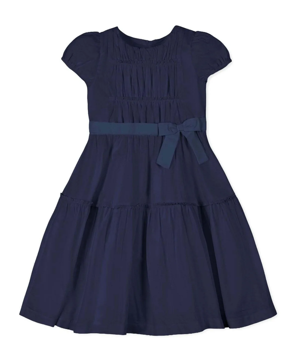 Puff-Sleeve Tiered A-Line Organic Cotton Dress by Hope & Henry