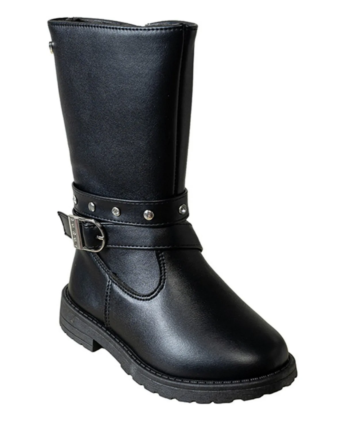 Fashion Rider Boots with Heart Buckle and Studs by bebe