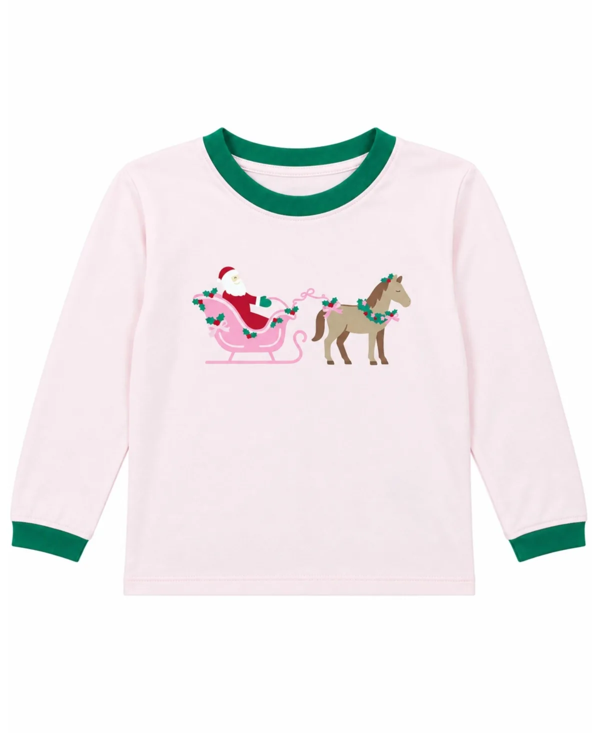 Santas Sleigh Long Sleeve Graphic T-Shirt by Bits & Bows