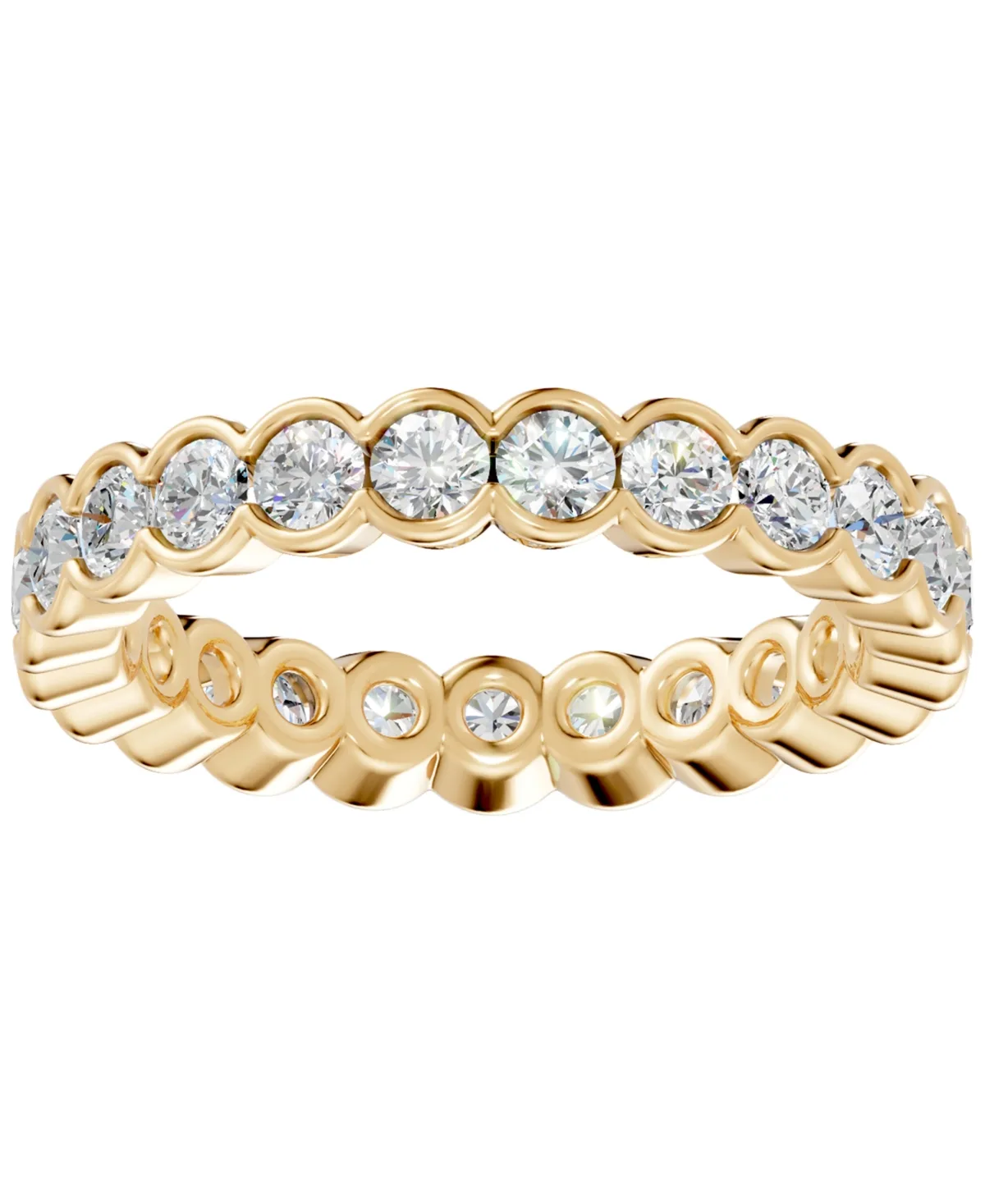 Diamond Round-Cut Full Eternity Band Ring (2 ct. t.w.) in 14k White, Yellow, Rose Gold or Platinum