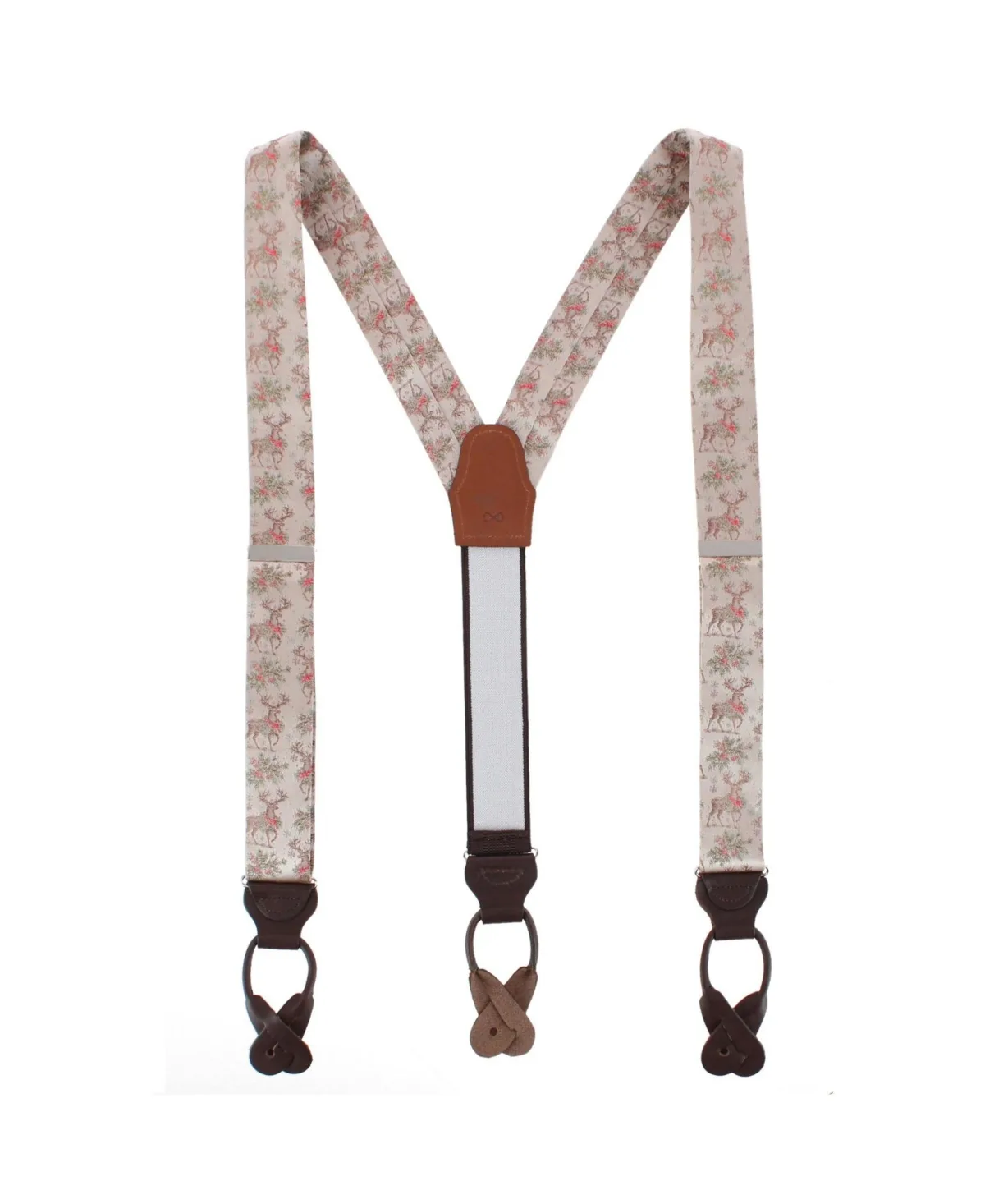 Holiday Reindeer Silk Suspenders by Trafalgar