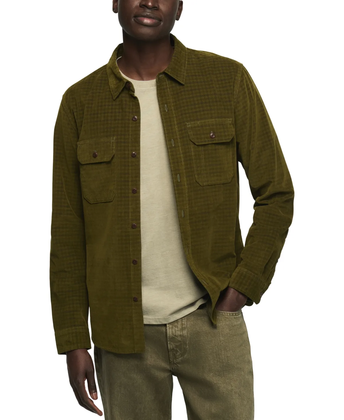 Corduroy Plaid Long-Sleeve Workshirt by Lucky Brand