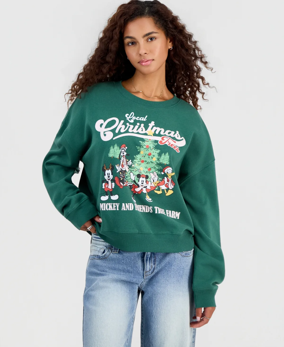 Mickey Mouse Christmas Graphic Fleece Sweatshirt by Grayson Threads the Label