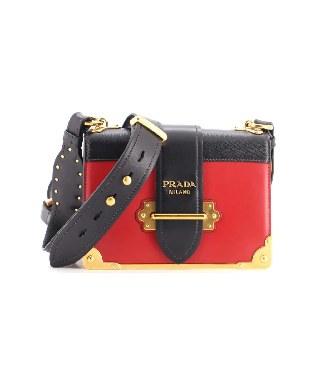 Pre-Owned Small Cahier Crossbody Bag Leather and Saffiano Leather
