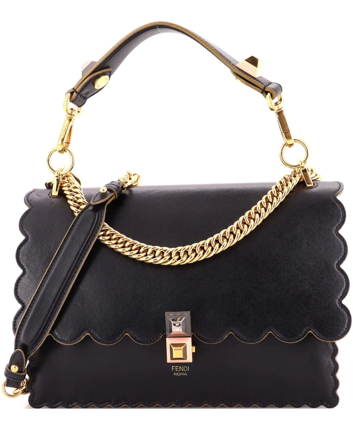 Pre-Owned Medium Kan I Bag Leather by FENDI