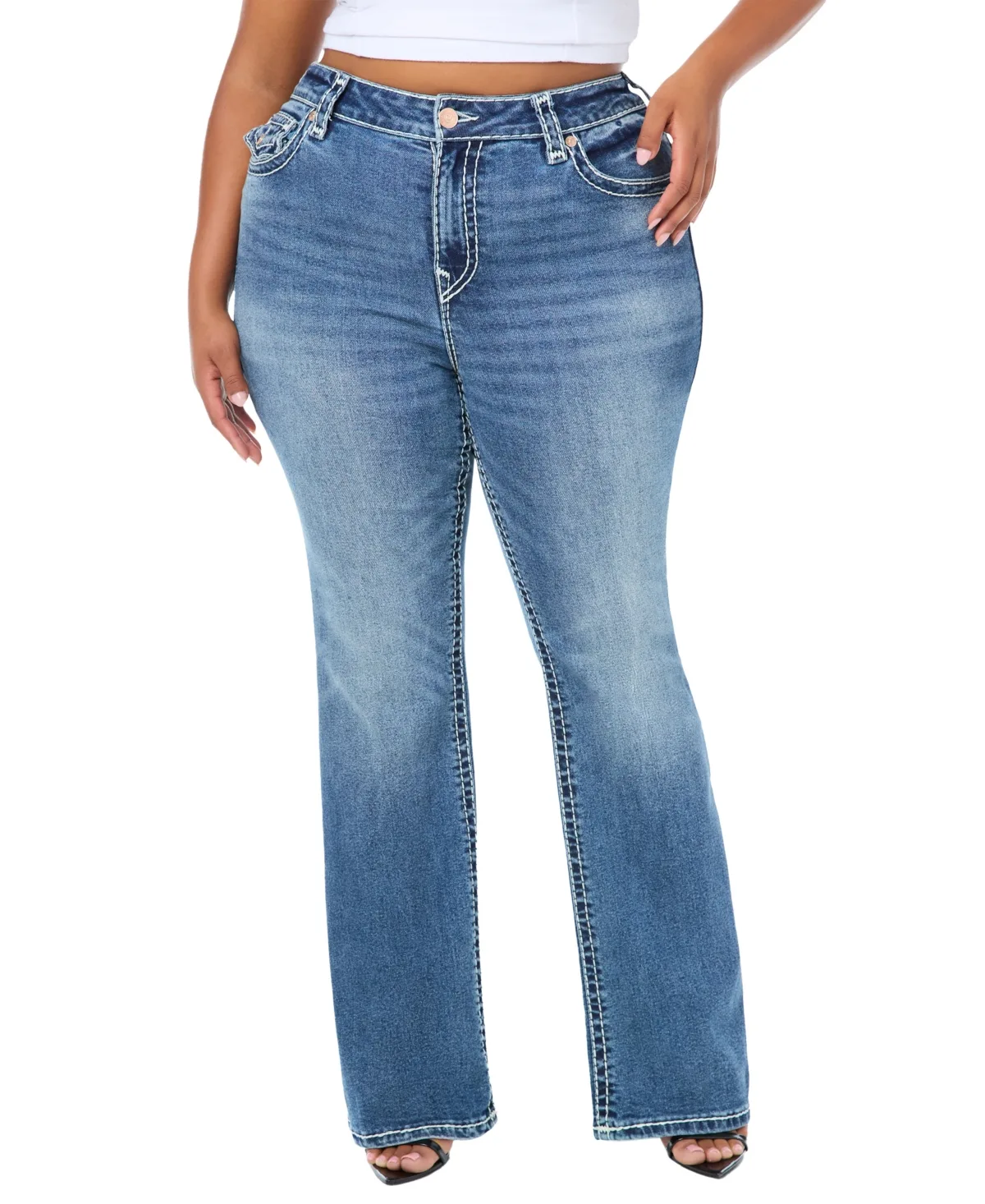 Becca Stretch Mid-Rise Bootcut Jeans by True Religion