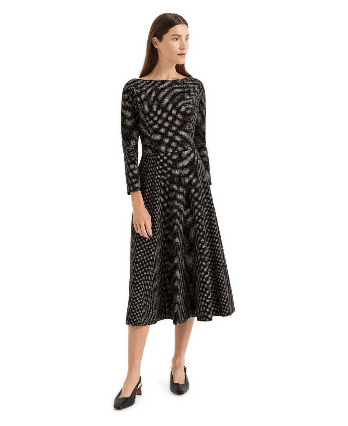 3/4-Sleeve Boat Neck Fit & Flare Dress by Pact