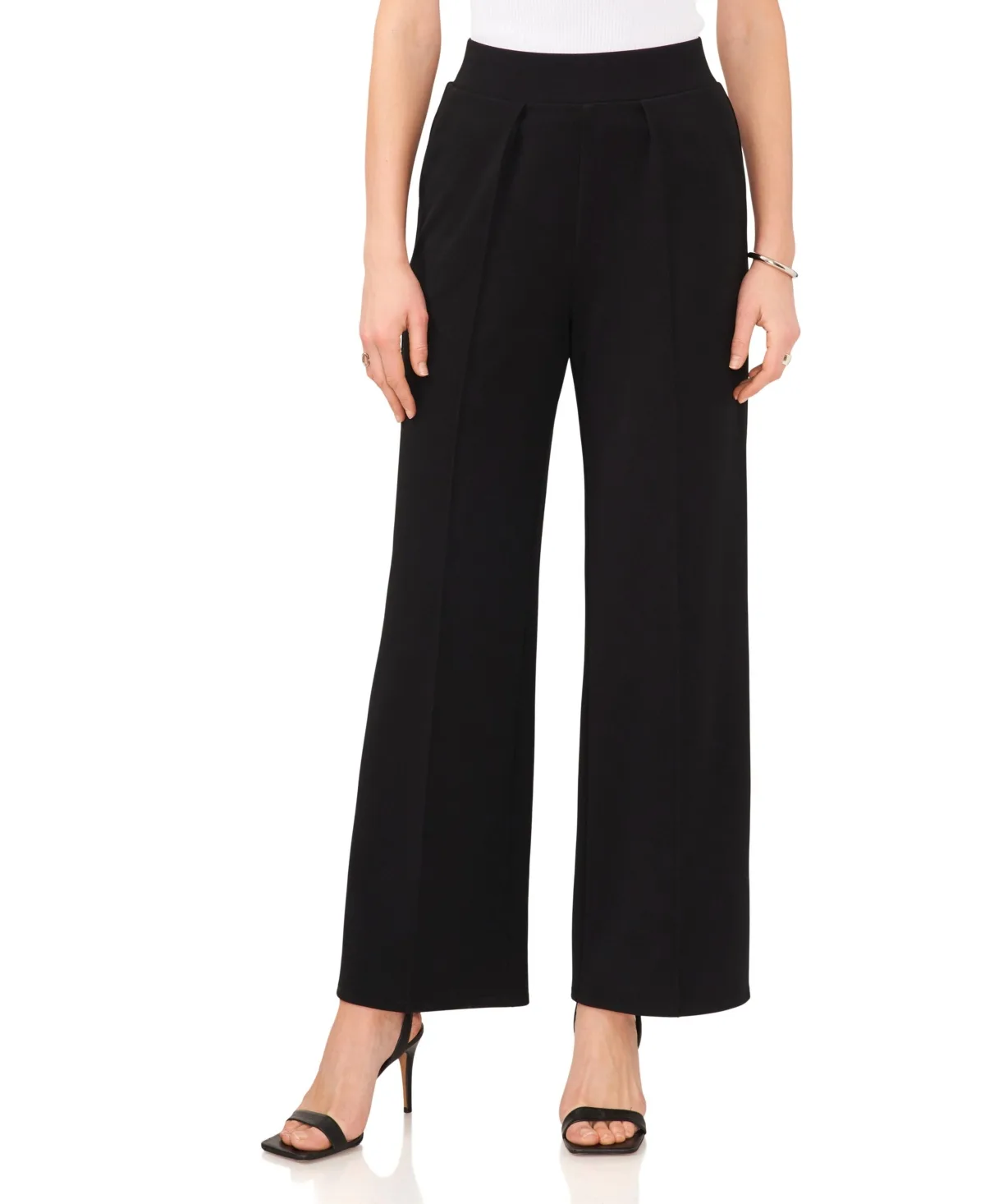 Wide-Leg Pull-On Elastic-Waist Pants