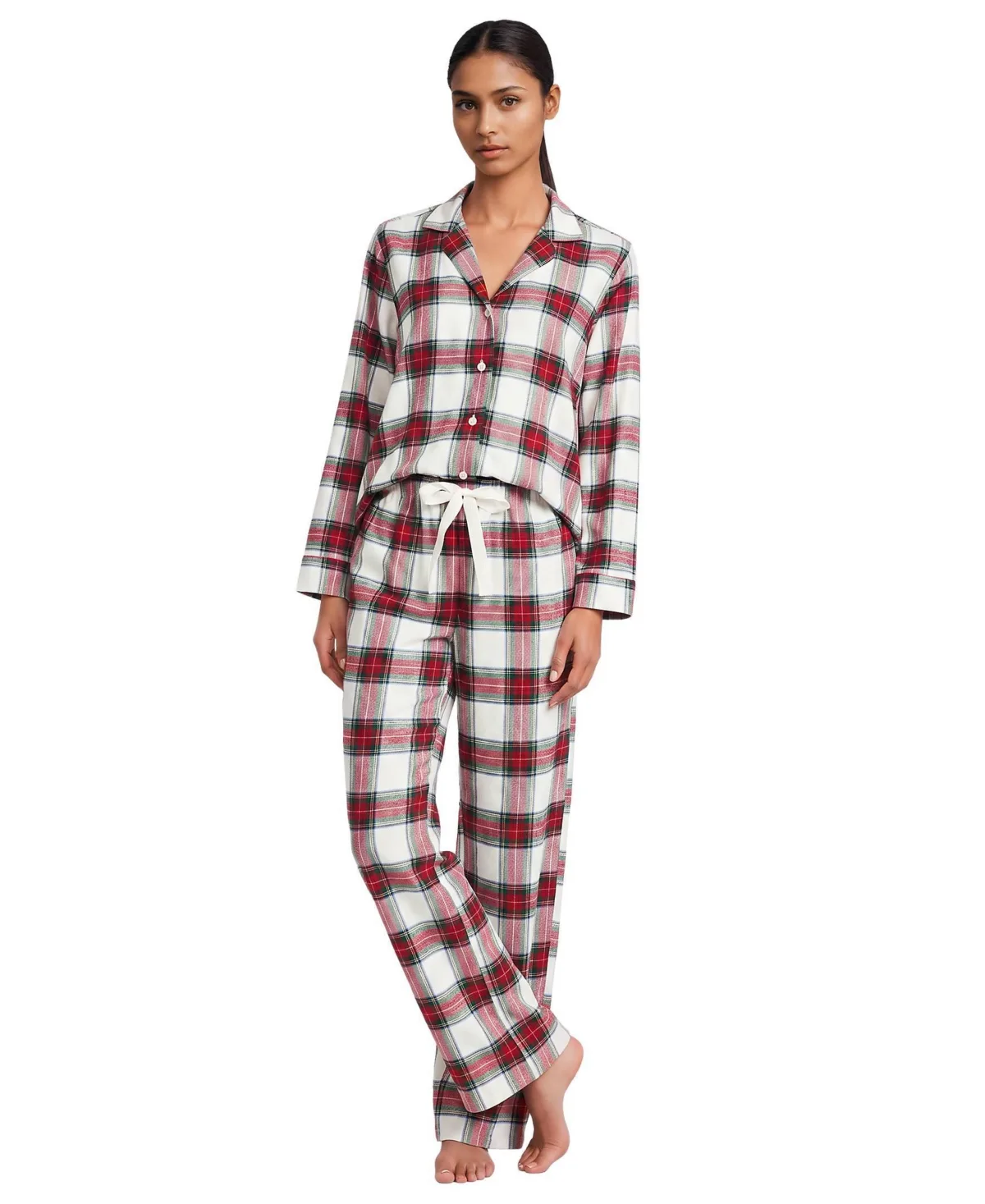 Flannel 2 Piece Pajama Set - Long Sleeve Shirt and Pants by Lands' End