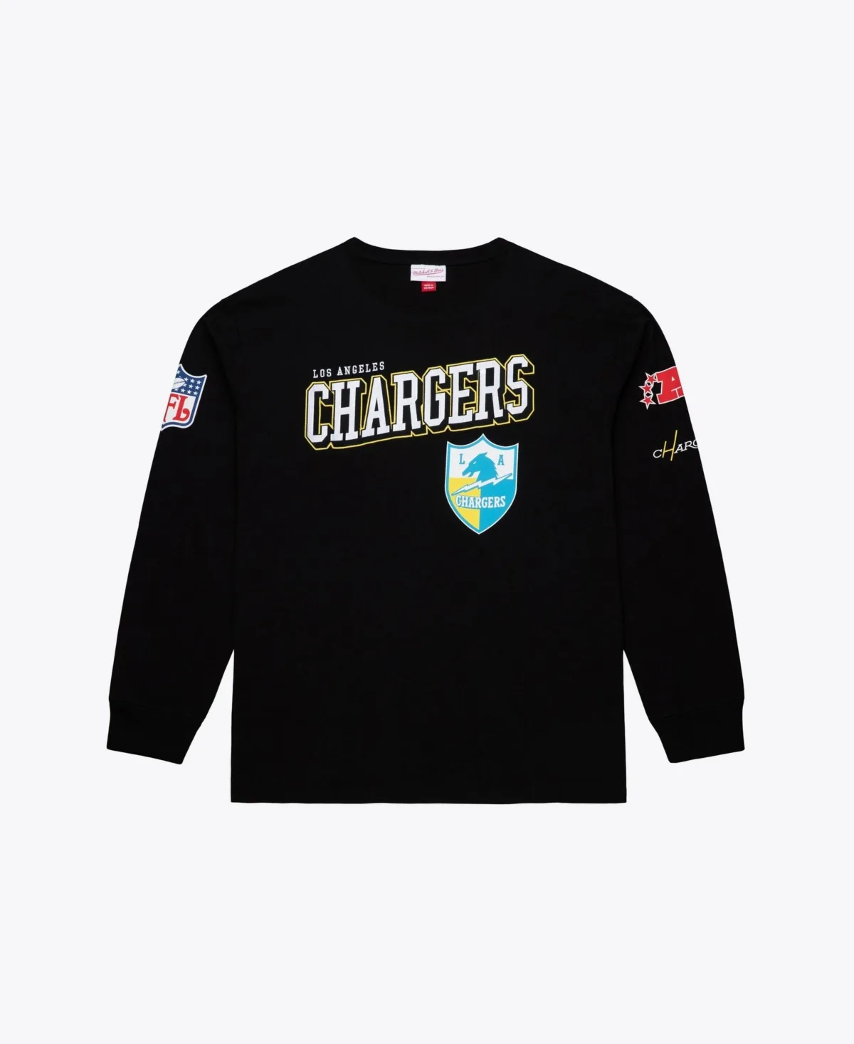 Los Angeles Chargers Training Camp Long-Sleeve Screen-Print Graphic T-Shirt by Mitchell & Ness