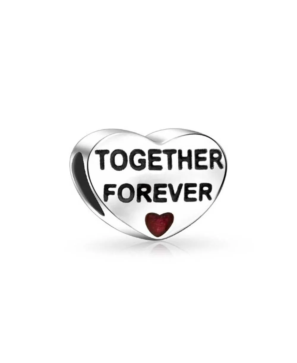 Sterling Silver Together Forever Heart Charm Bead by Bling Jewelry
