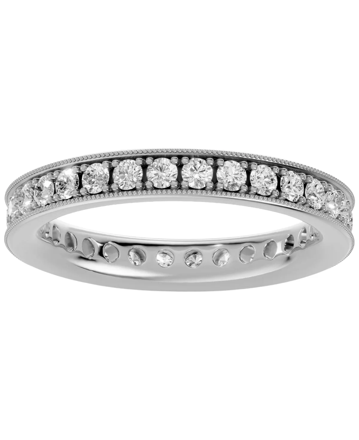 Diamond Round-Cut Full Eternity Band Ring (1 ct. t.w.) in 14k White, Yellow, Rose Gold or Platinum