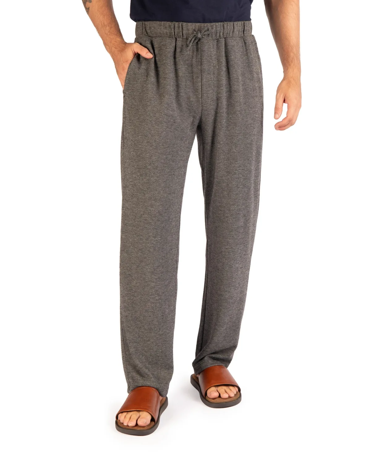 Brushed Melange Open Bottom Drawstring Pant by Tailorbyrd