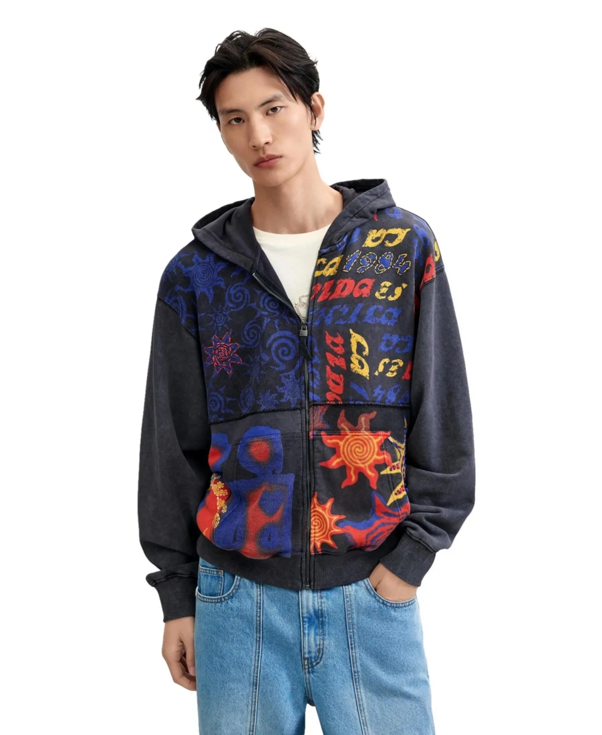 Printed Hoodie 100% Cotton by Desigual
