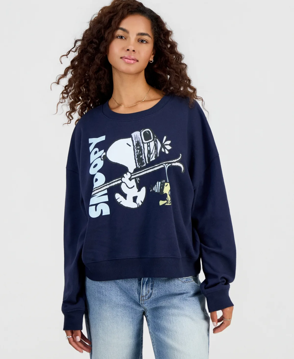 Ski Snoopy Graphic Fleece Sweatshirt by Grayson Threads the Label