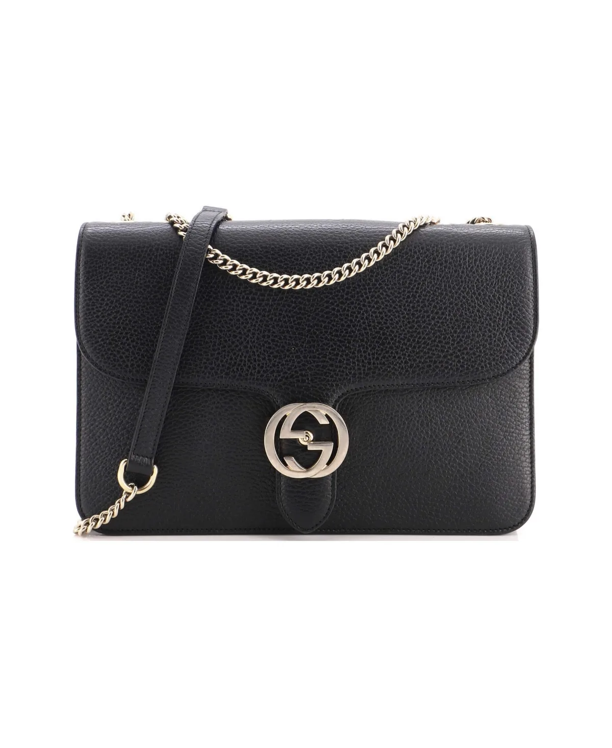 Pre-Owned Medium Interlocking Shoulder Bag Leather
