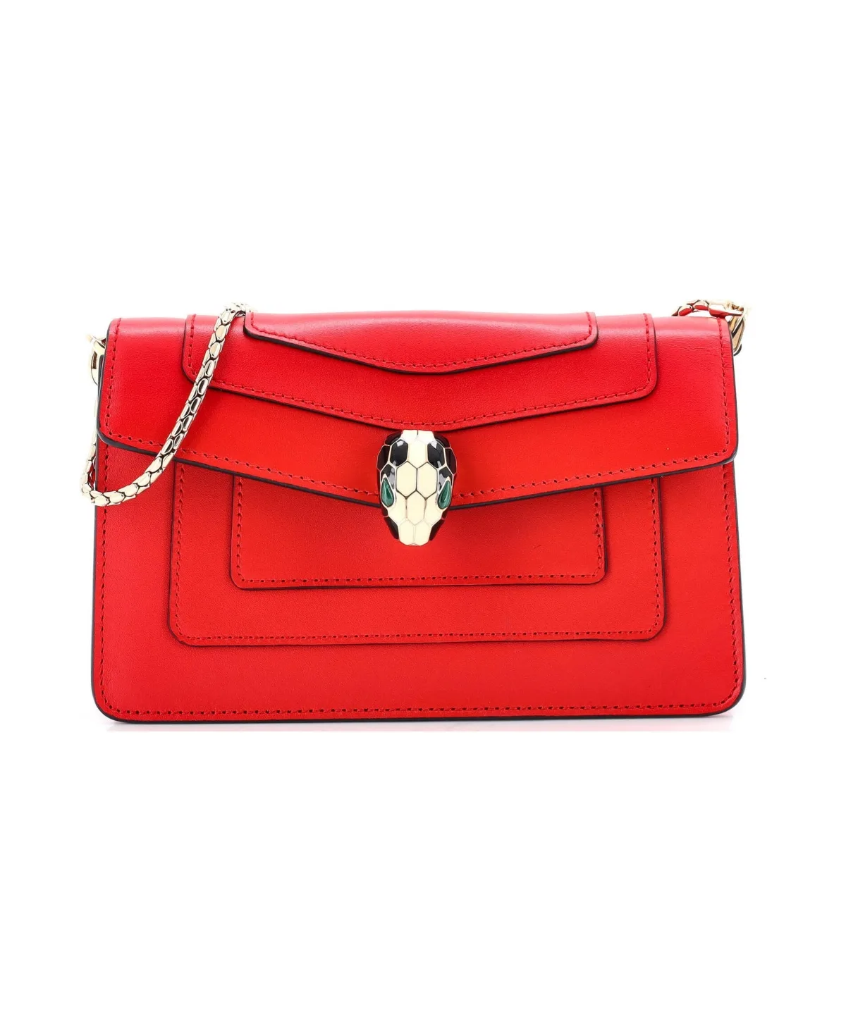 Pre-Owned Bvlgari Mini Serpenti Forever Chain Clutch Leather by BVLGARI