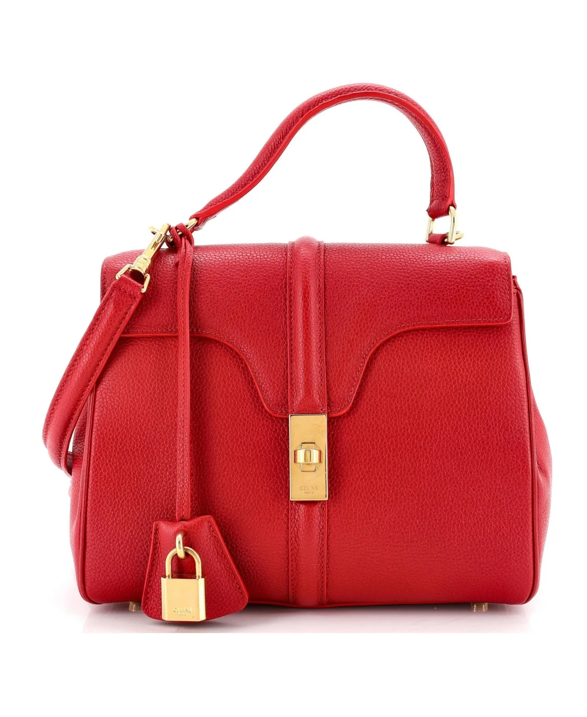 Pre-Owned Celine Small 16 Top Handle Bag Grained Calfskin by Celine